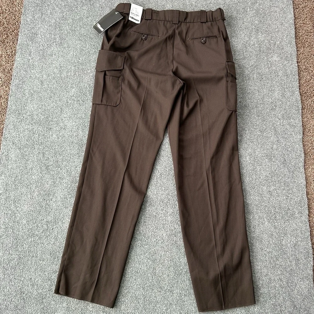 Blauer Pants Men 38 Chocolate Brown Side Pocket Rayon Cargo Uniform Unhemmed P15